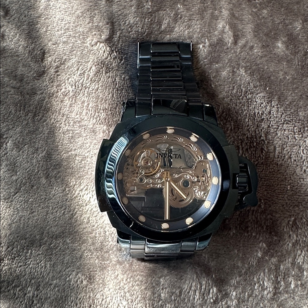 Invicta Black and Gold Mechanical Watch